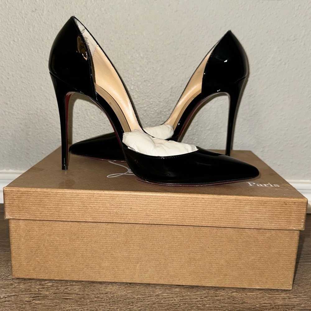 Christian Louboutin Iriza Patent Open-Side Pump Size 8/38EU